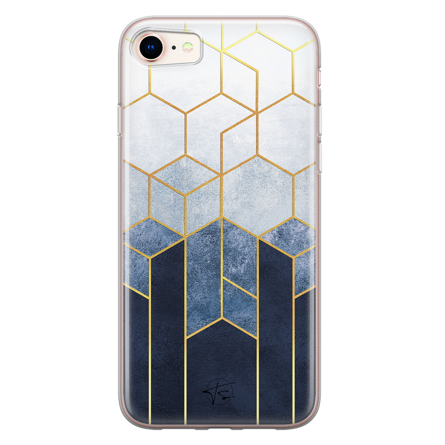 Telefoonhoesje Store iPhone SE 2020 siliconen hoesje - Geometrisch fade art