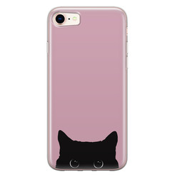 Telefoonhoesje Store iPhone SE 2020 siliconen hoesje - Zwarte kat
