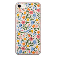 Telefoonhoesje Store iPhone SE 2020 siliconen hoesje - Romantische bloemen