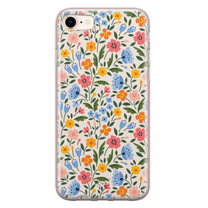 Telefoonhoesje Store iPhone SE 2020 siliconen hoesje - Romantische bloemen