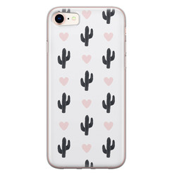 Leuke Telefoonhoesjes iPhone SE 2020 siliconen hoesje - Cactus hartjes