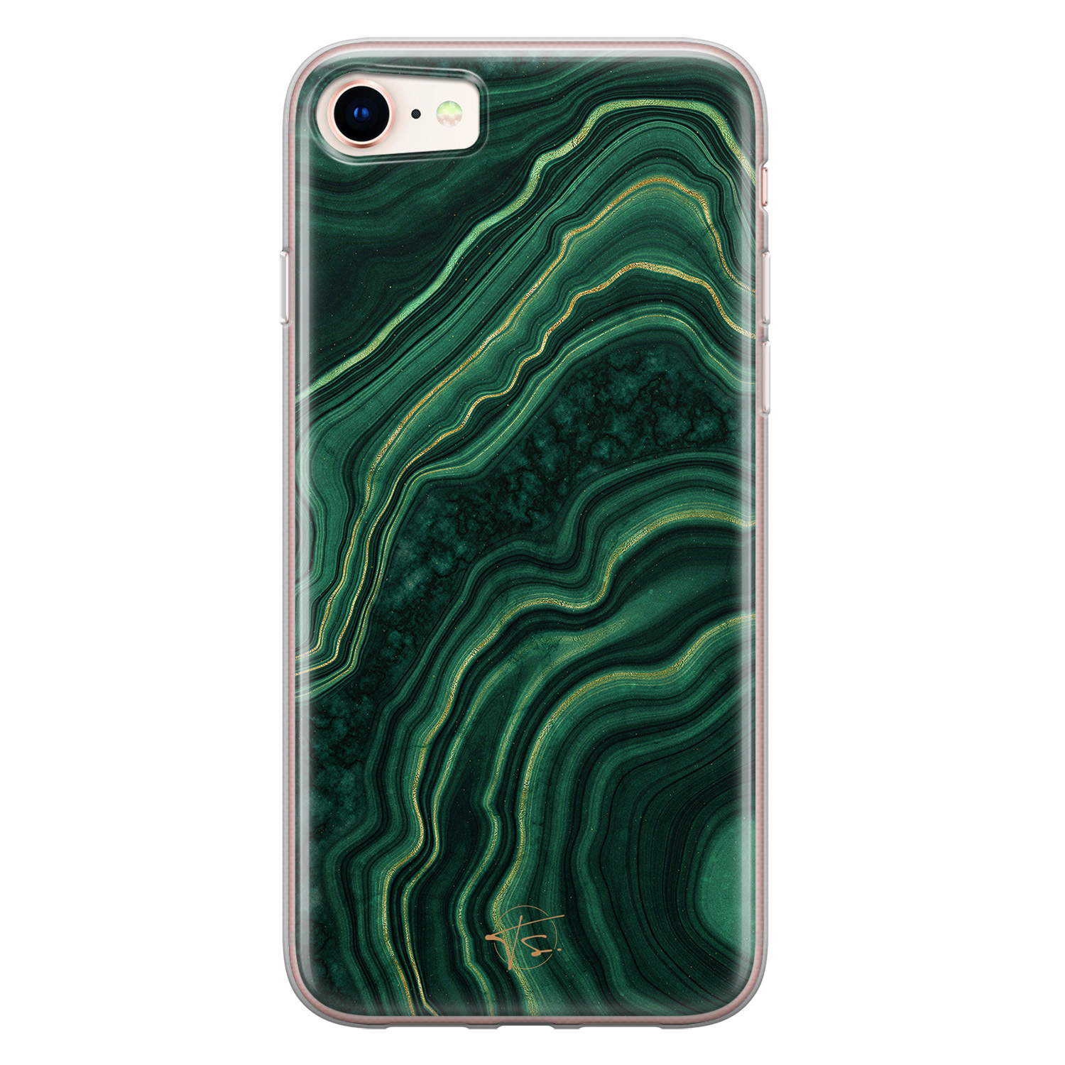 Telefoonhoesje Store iPhone SE 2020 siliconen hoesje - Agate groen