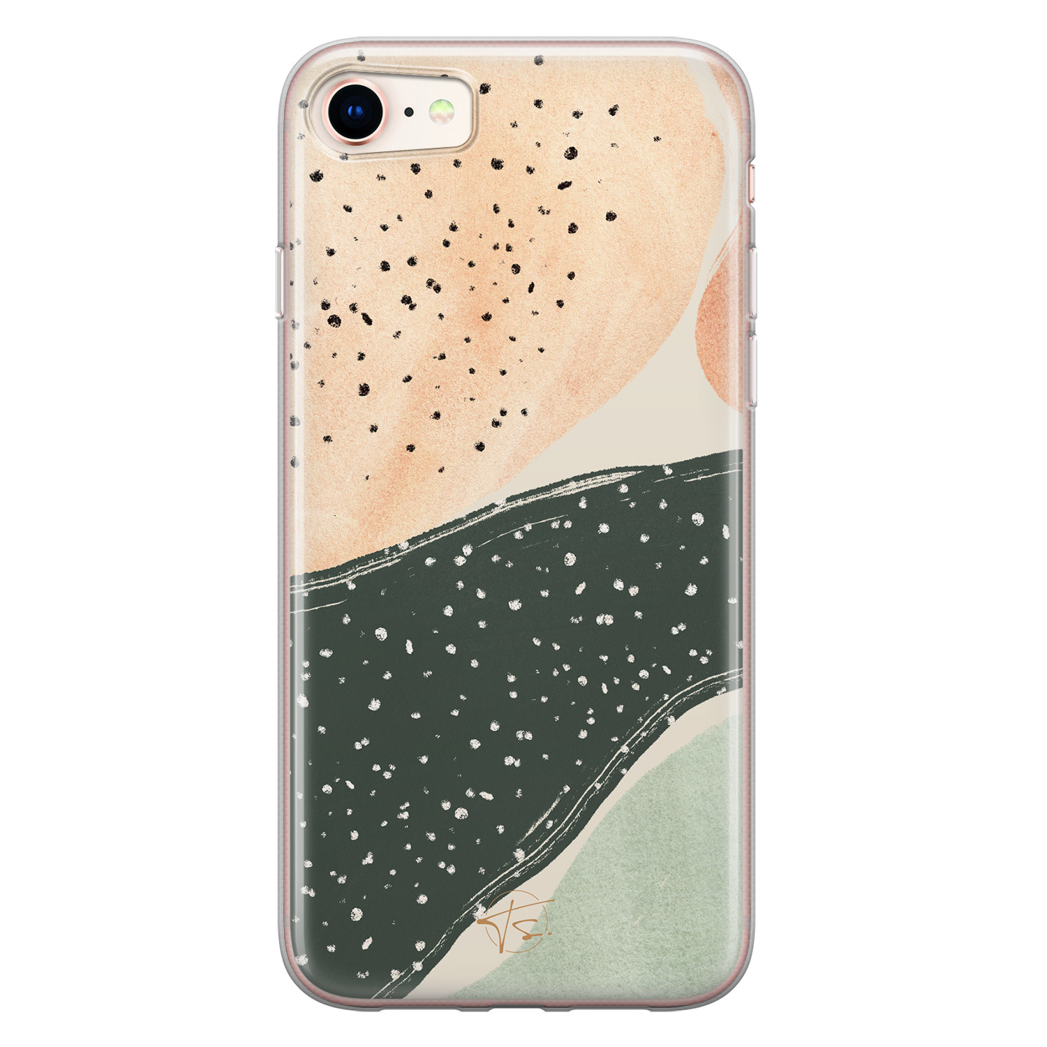 Telefoonhoesje Store iPhone SE 2020 siliconen hoesje - Abstract peach