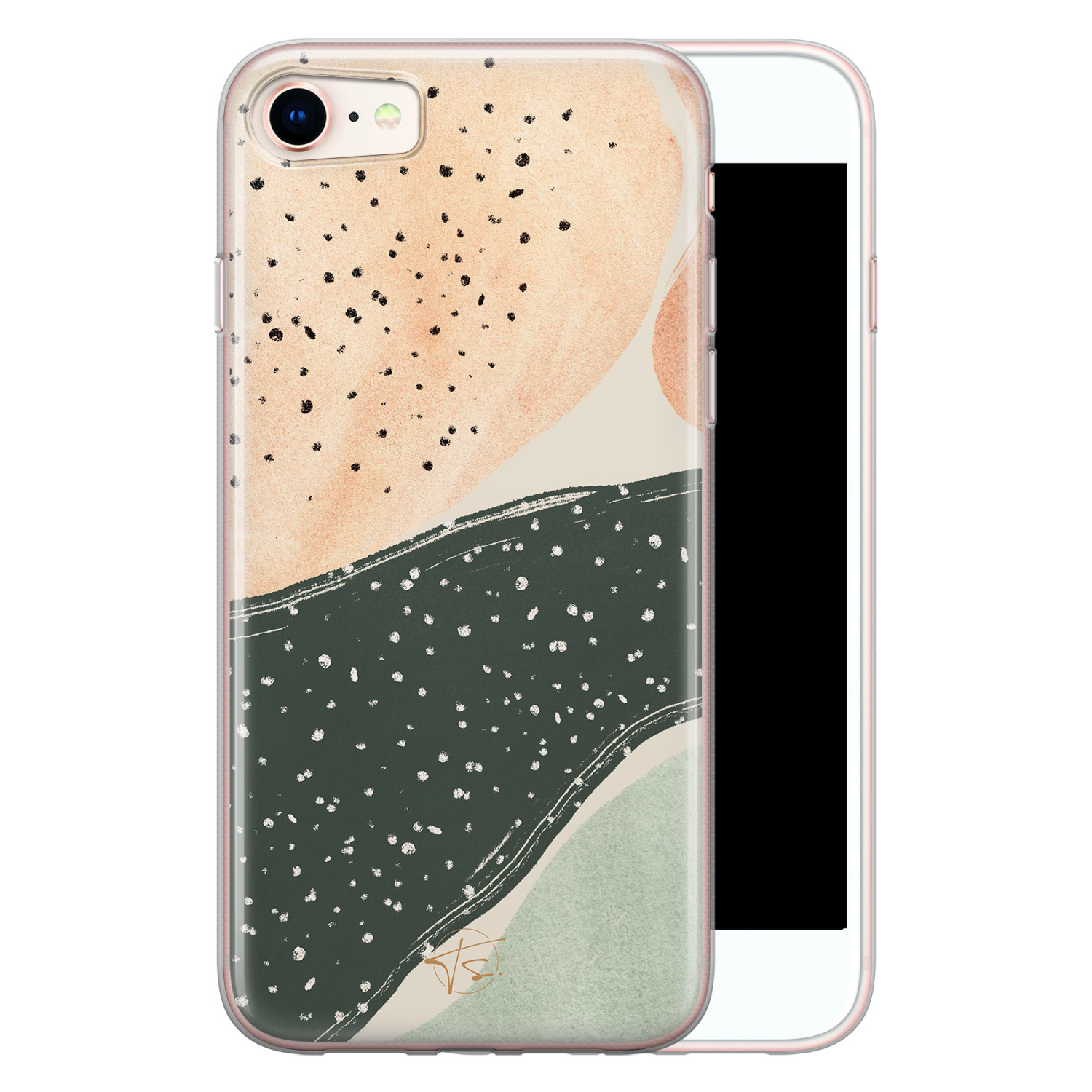 Telefoonhoesje Store iPhone SE 2020 siliconen hoesje - Abstract peach