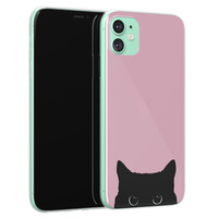 Telefoonhoesje Store iPhone 11 siliconen hoesje - Zwarte kat