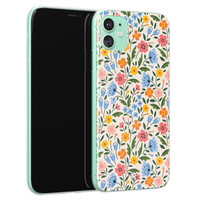 Telefoonhoesje Store iPhone 11 siliconen hoesje - Romantische bloemen