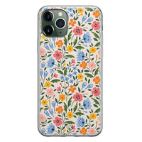 Telefoonhoesje Store iPhone 11 Pro siliconen hoesje - Romantische bloemen