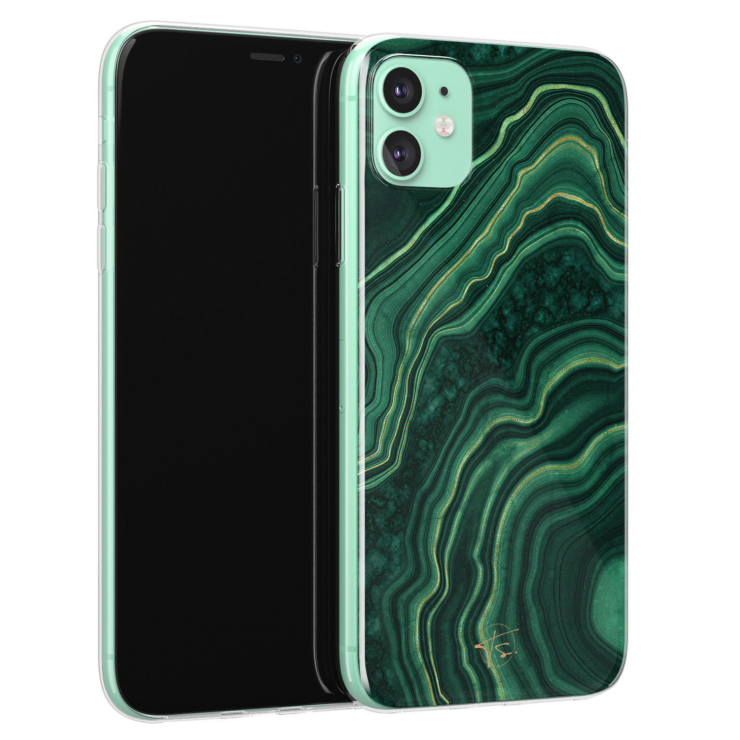 Telefoonhoesje Store iPhone 11 siliconen hoesje - Agate groen