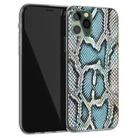 ELLECHIQ iPhone 11 Pro siliconen hoesje - Baby Snake blue