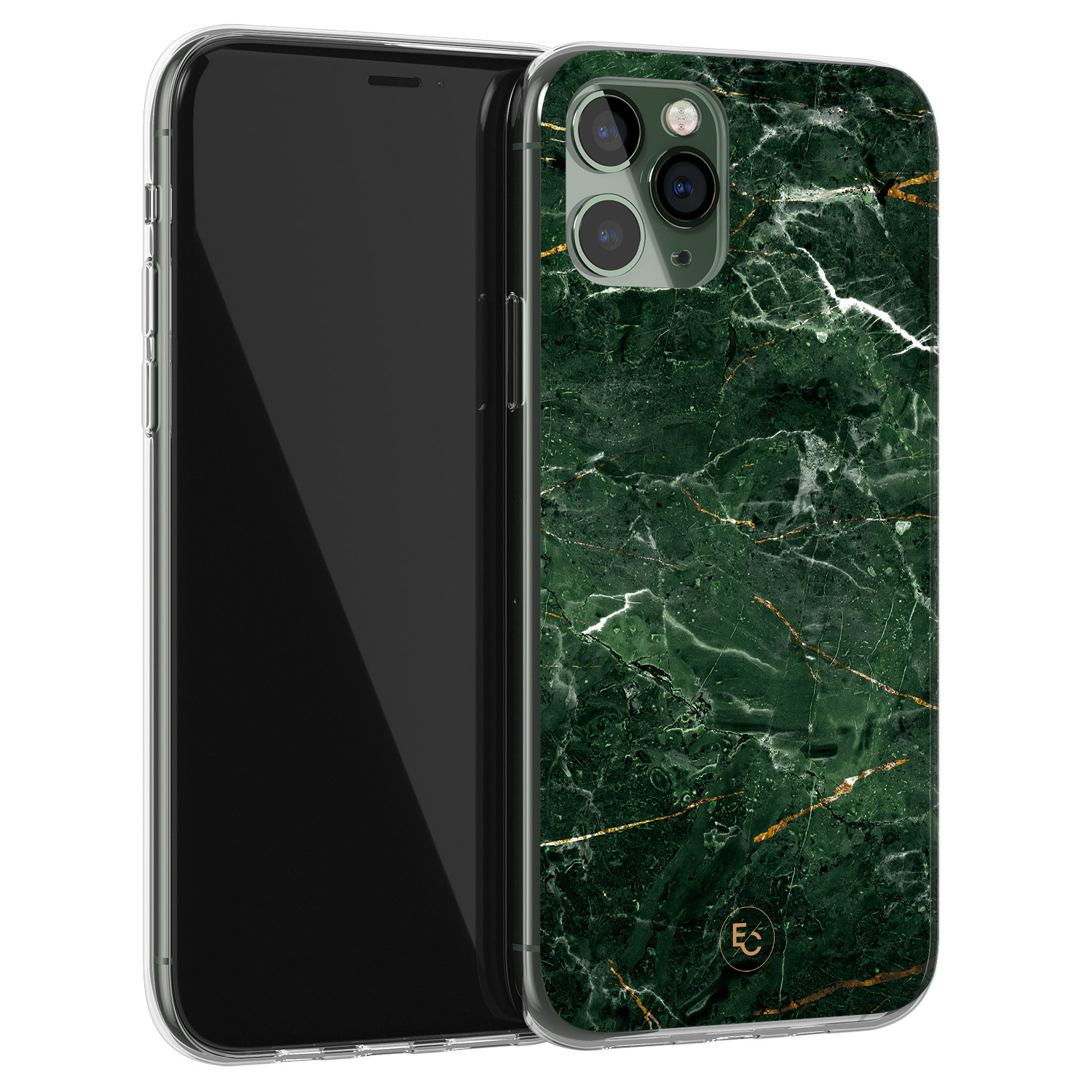 ELLECHIQ iPhone 11 Pro siliconen hoesje - Marble jade green