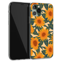 Telefoonhoesje Store iPhone 11 Pro Max siliconen hoesje - Zonnebloemen