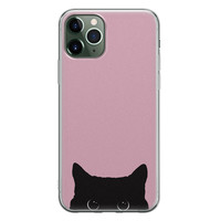 Telefoonhoesje Store iPhone 11 Pro Max siliconen hoesje - Zwarte kat