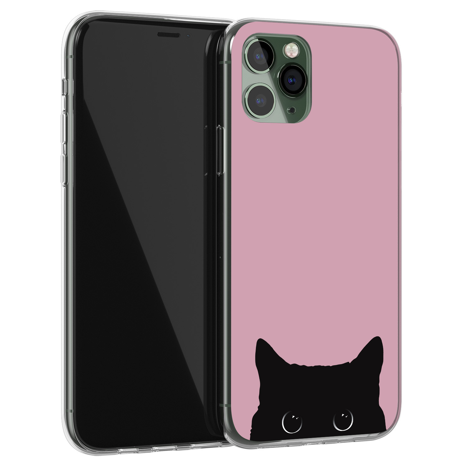 Telefoonhoesje Store iPhone 11 Pro Max siliconen hoesje - Zwarte kat