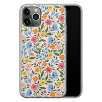 Telefoonhoesje Store iPhone 11 Pro Max siliconen hoesje - Romantische bloemen