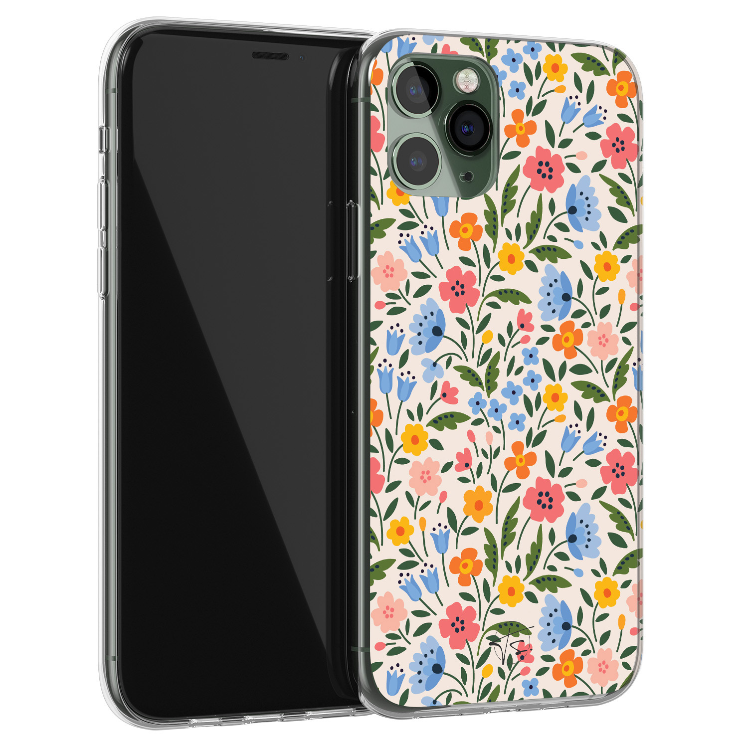 Telefoonhoesje Store iPhone 11 Pro Max siliconen hoesje - Romantische bloemen