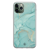 Casimoda iPhone 11 Pro Max siliconen hoesje - Marmer mintgroen