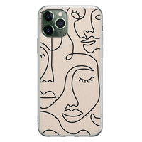 Leuke Telefoonhoesjes iPhone 11 Pro Max siliconen hoesje - Abstract face line