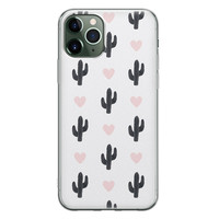 Leuke Telefoonhoesjes iPhone 11 Pro Max siliconen hoesje - Cactus hartjes