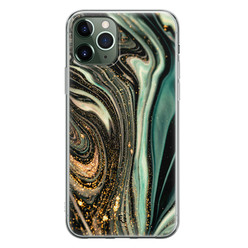 ELLECHIQ iPhone 11 Pro Max siliconen hoesje - Marble Khaki Swirl