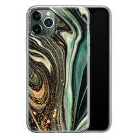 ELLECHIQ iPhone 11 Pro Max siliconen hoesje - Marble Khaki Swirl