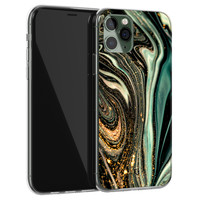 ELLECHIQ iPhone 11 Pro Max siliconen hoesje - Marble Khaki Swirl