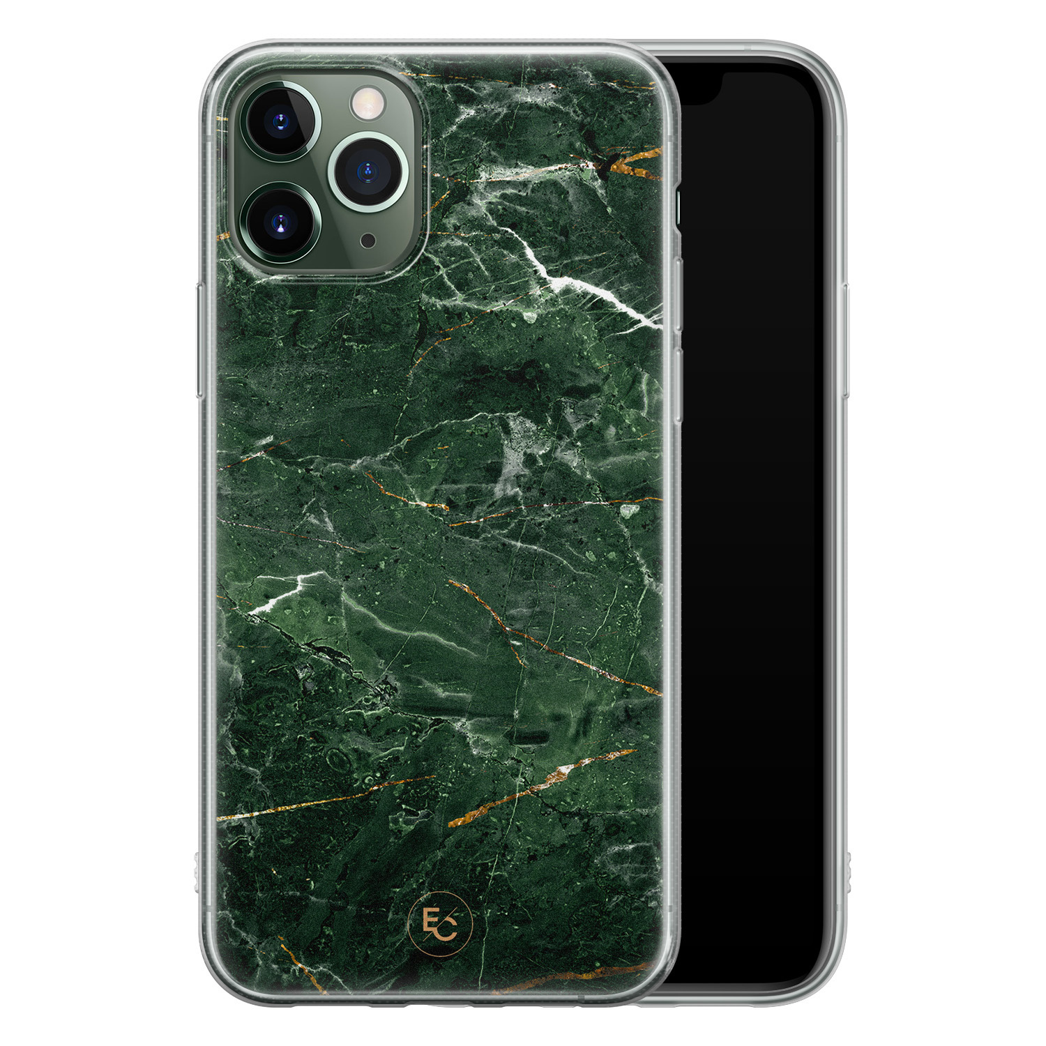 ELLECHIQ iPhone 11 Pro Max siliconen hoesje - Marble jade green