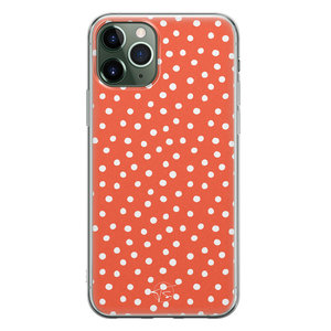 Telefoonhoesje Store iPhone 11 Pro Max siliconen hoesje - Oranje stippen