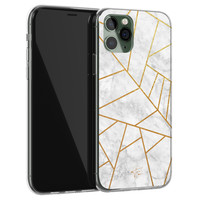 Telefoonhoesje Store iPhone 11 Pro Max siliconen hoesje - Geometrisch marmer