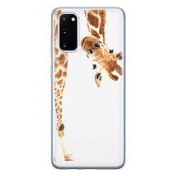 Leuke Telefoonhoesjes Samsung Galaxy S20 siliconen hoesje - Giraffe peekaboo