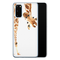 Leuke Telefoonhoesjes Samsung Galaxy S20 siliconen hoesje - Giraffe peekaboo