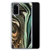 ELLECHIQ Samsung Galaxy S20 siliconen hoesje - Marble Khaki Swirl