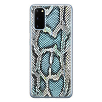 ELLECHIQ Samsung Galaxy S20 siliconen hoesje - Baby Snake blue