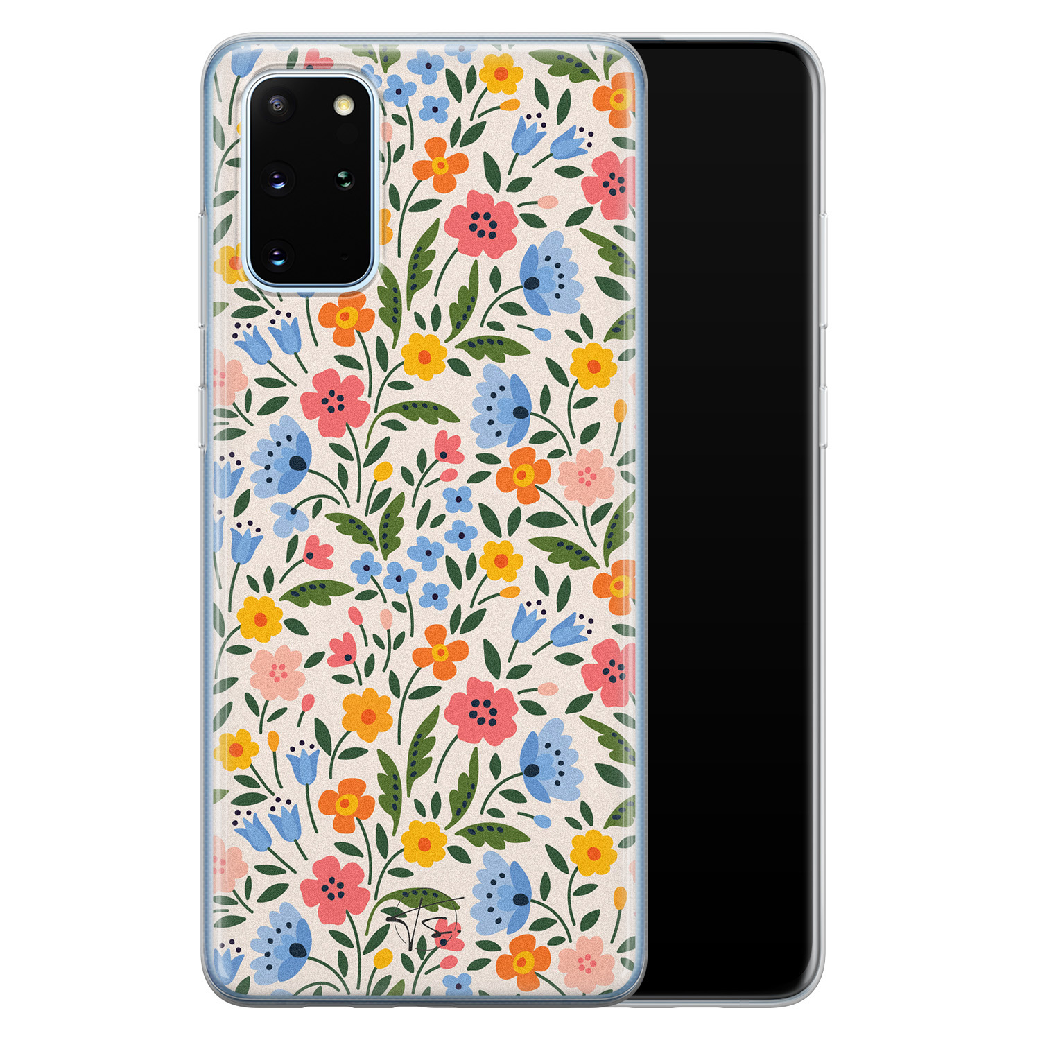 Telefoonhoesje Store Samsung Galaxy S20 Plus siliconen hoesje - Romantische bloemen