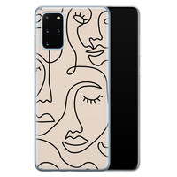 Leuke Telefoonhoesjes Samsung Galaxy S20 Plus siliconen hoesje - Abstract gezicht lijnen