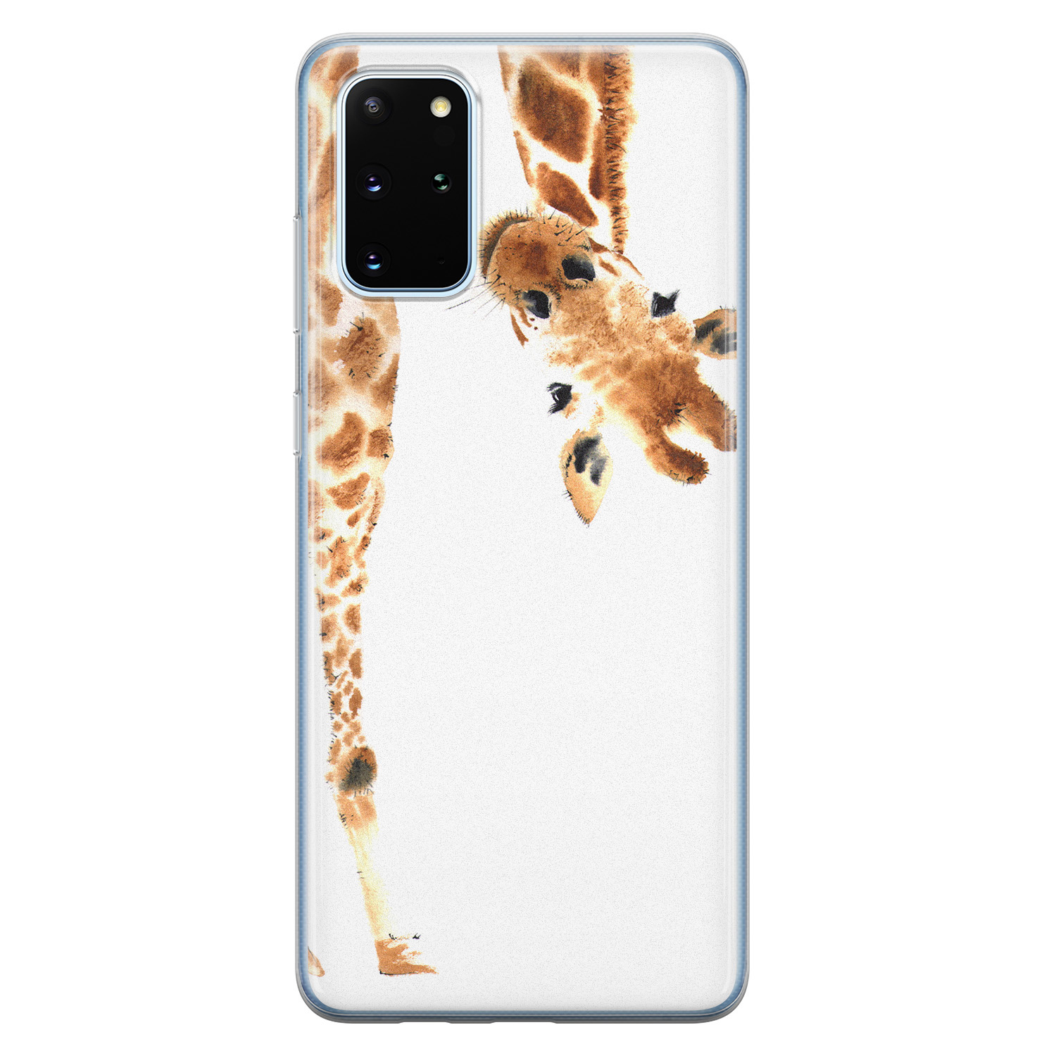 Leuke Telefoonhoesjes Samsung Galaxy S20 Plus siliconen hoesje - Giraffe peekaboo