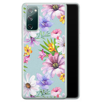 Telefoonhoesje Store Samsung Galaxy S20 FE siliconen hoesje - Mint bloemen