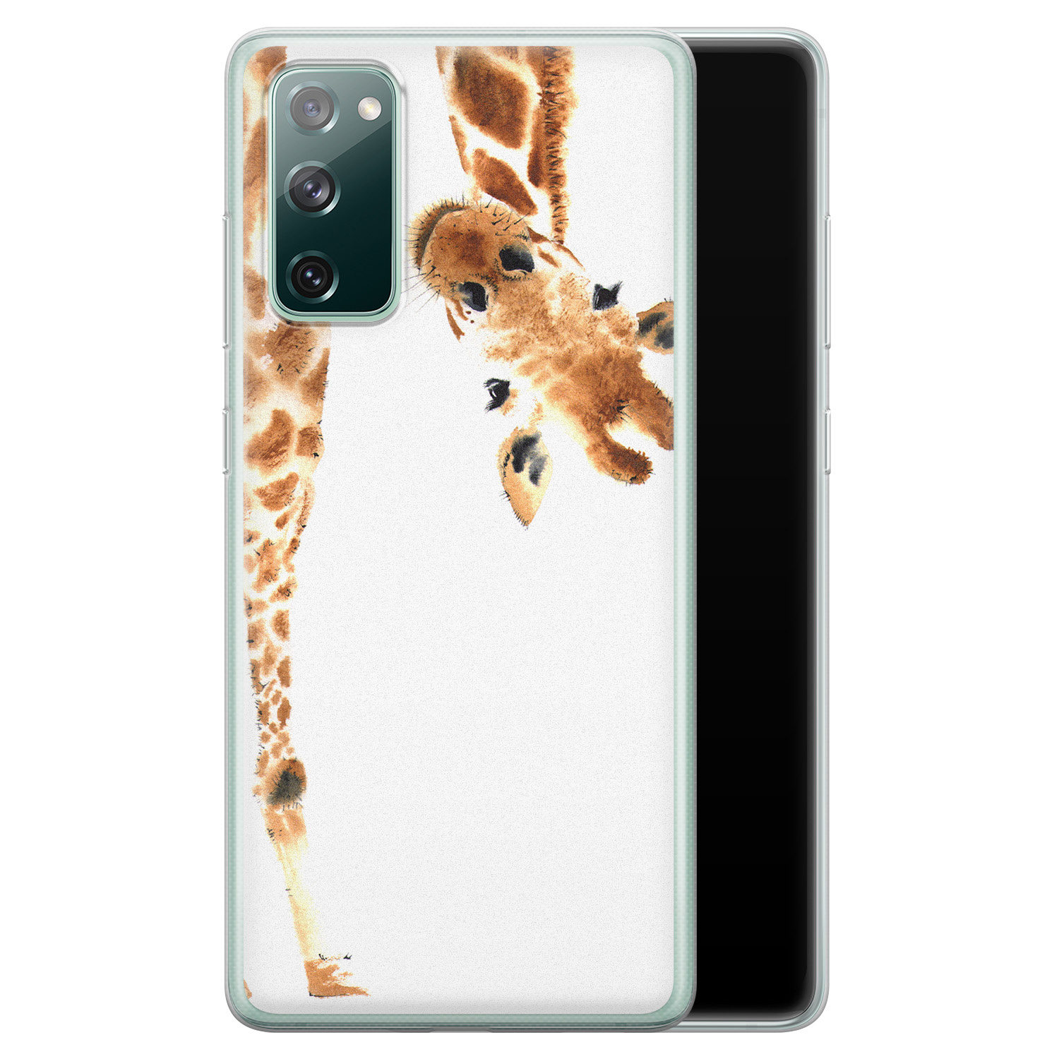 Leuke Telefoonhoesjes Samsung Galaxy S20 FE siliconen hoesje - Giraffe peekaboo