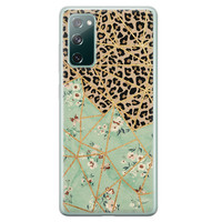 Leuke Telefoonhoesjes Samsung Galaxy S20 FE siliconen hoesje - Luipaard flower print