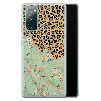 Leuke Telefoonhoesjes Samsung Galaxy S20 FE siliconen hoesje - Luipaard flower print