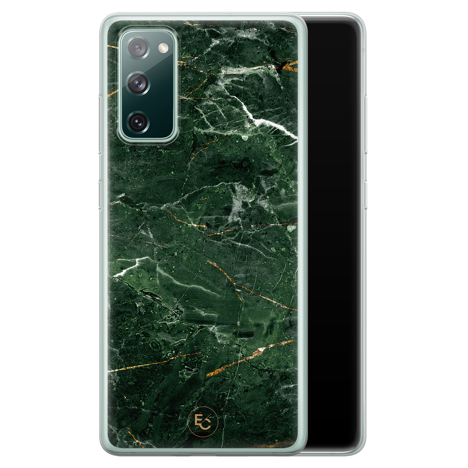 ELLECHIQ Samsung Galaxy S20 FE siliconen hoesje - Marble jade green