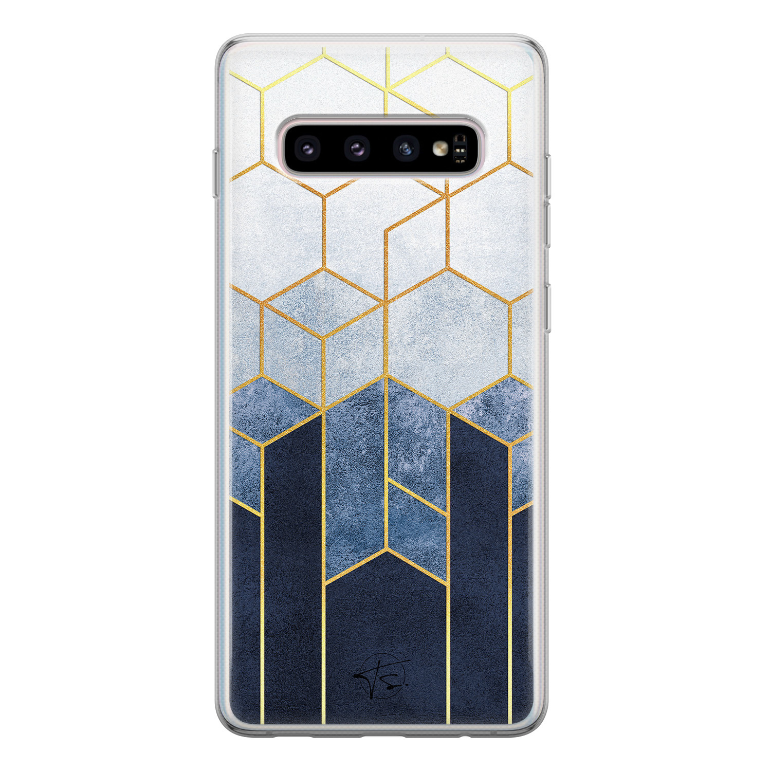 Telefoonhoesje Store Samsung Galaxy S10 siliconen hoesje - Geometrisch fade art