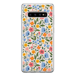 Telefoonhoesje Store Samsung Galaxy S10 siliconen hoesje - Romantische bloemen
