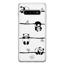 Telefoonhoesje Store Samsung Galaxy S10 siliconen hoesje - Panda