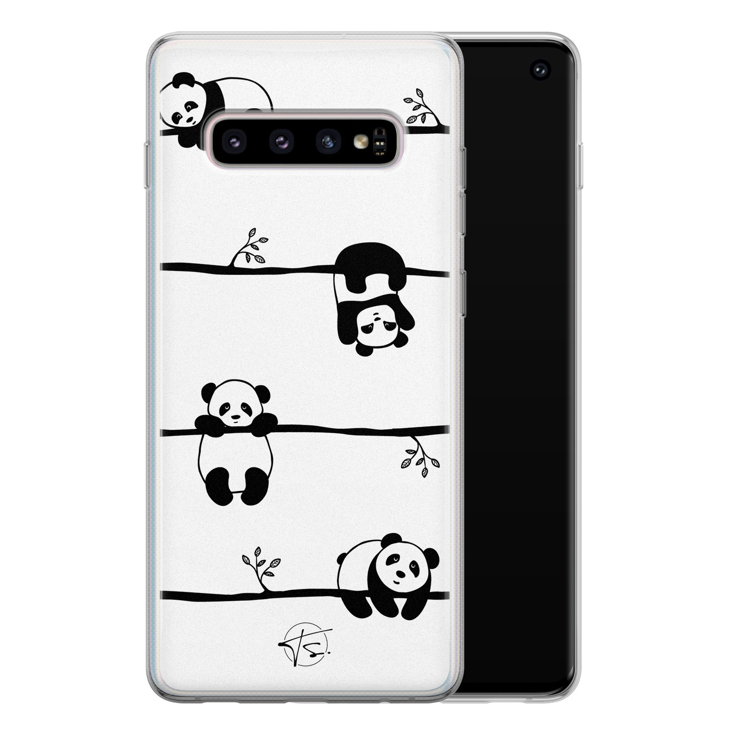 Telefoonhoesje Store Samsung Galaxy S10 siliconen hoesje - Panda