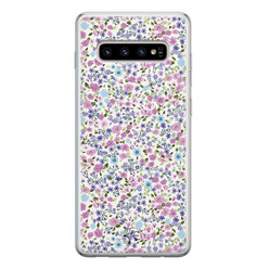 Telefoonhoesje Store Samsung Galaxy S10 siliconen hoesje - Purple Garden