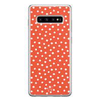 Telefoonhoesje Store Samsung Galaxy S10 siliconen hoesje - Orange dots