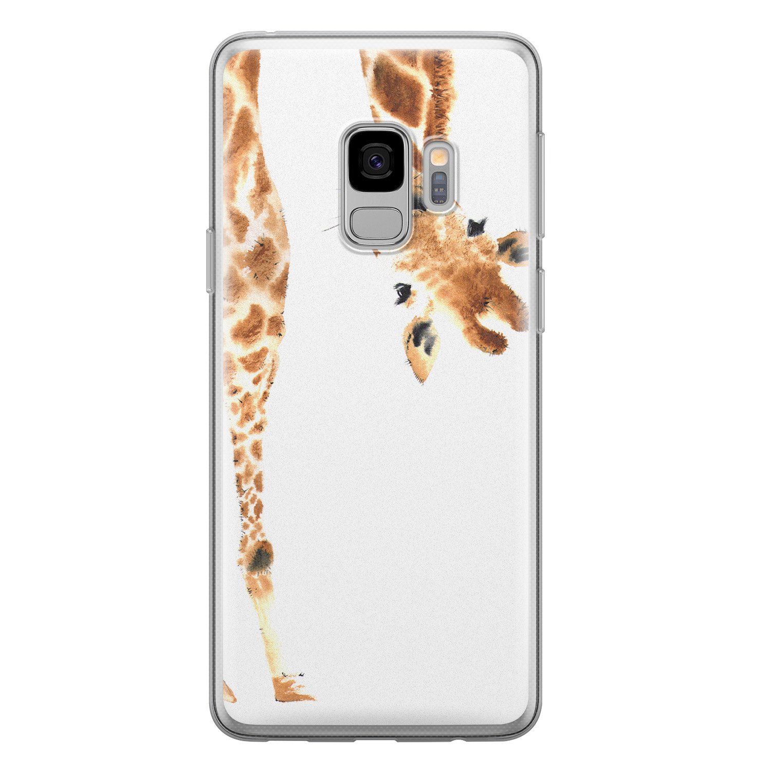 Leuke Telefoonhoesjes Samsung Galaxy S9 siliconen hoesje - Giraffe peekaboo