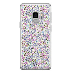 Telefoonhoesje Store Samsung Galaxy S9 siliconen hoesje - Purple Garden