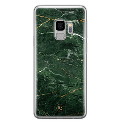 ELLECHIQ Samsung Galaxy S9 siliconen hoesje - Marble jade green
