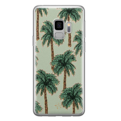 Telefoonhoesje Store Samsung Galaxy S9 siliconen hoesje - Palmbomen